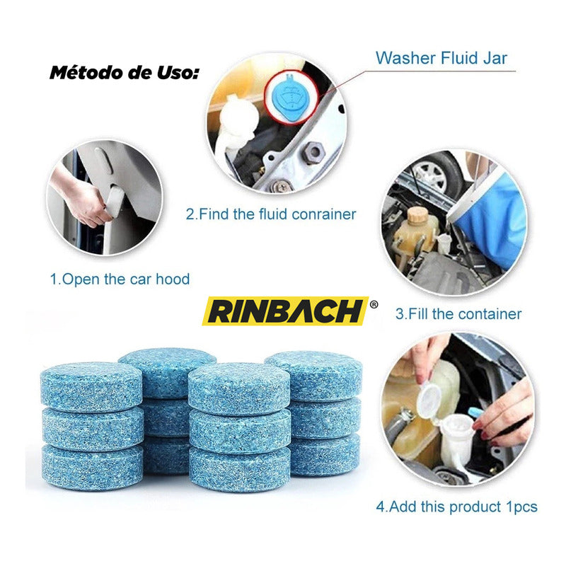 Kit 100 Pastillas Limpiaparabrisas Vidrio Cristal Rinbach®